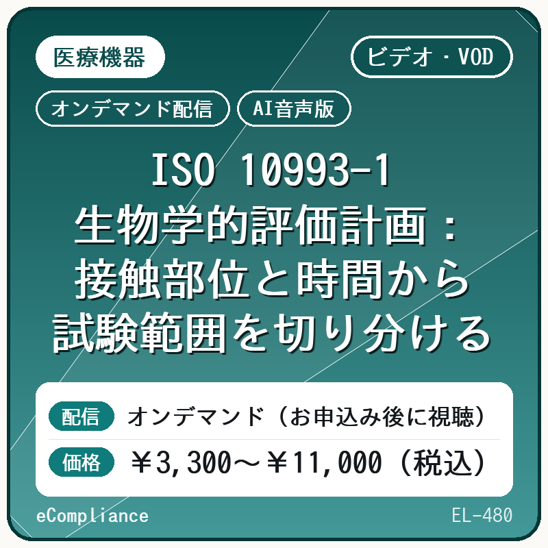 【AI音声版】【医療機器】ISO 10993-1 生物学的評価計画:接触部位と時間から試験範囲を切り分ける