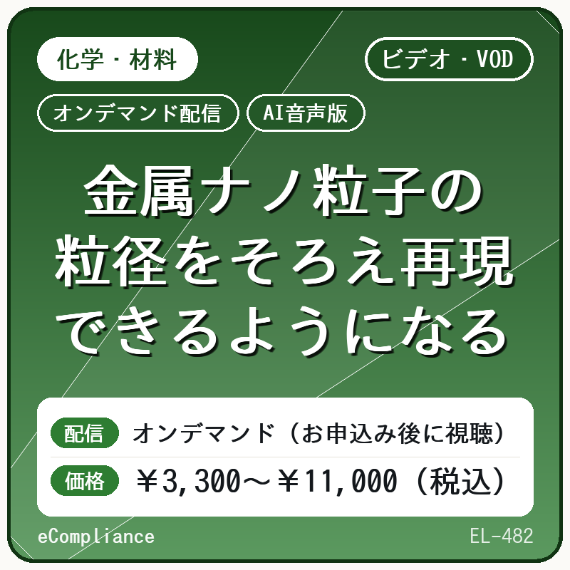 【AI音声版】金属ナノ粒子の粒径をそろえ再現できるようになる