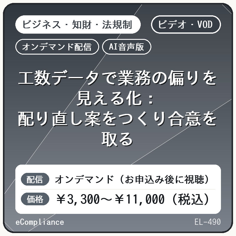 【AI音声版】【ビジネス・新規事業】工数データで業務の偏りを見える化:配り直し案をつくり合意を取る