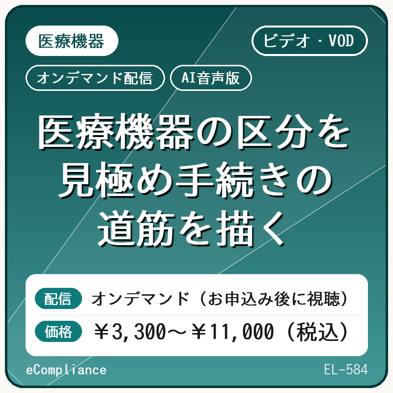 【AI音声版】医療機器の区分を見極め手続きの道筋を描く