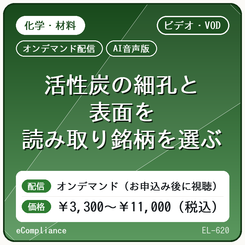 【AI音声版】活性炭の細孔と表面を読み取り銘柄を選ぶ