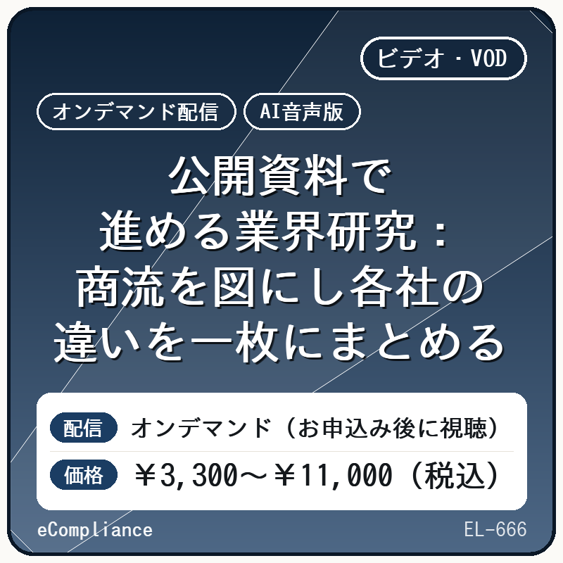 【AI音声版】【ビジネス・新規事業】公開資料で進める業界研究:商流を図にし各社の違いを一枚にまとめる